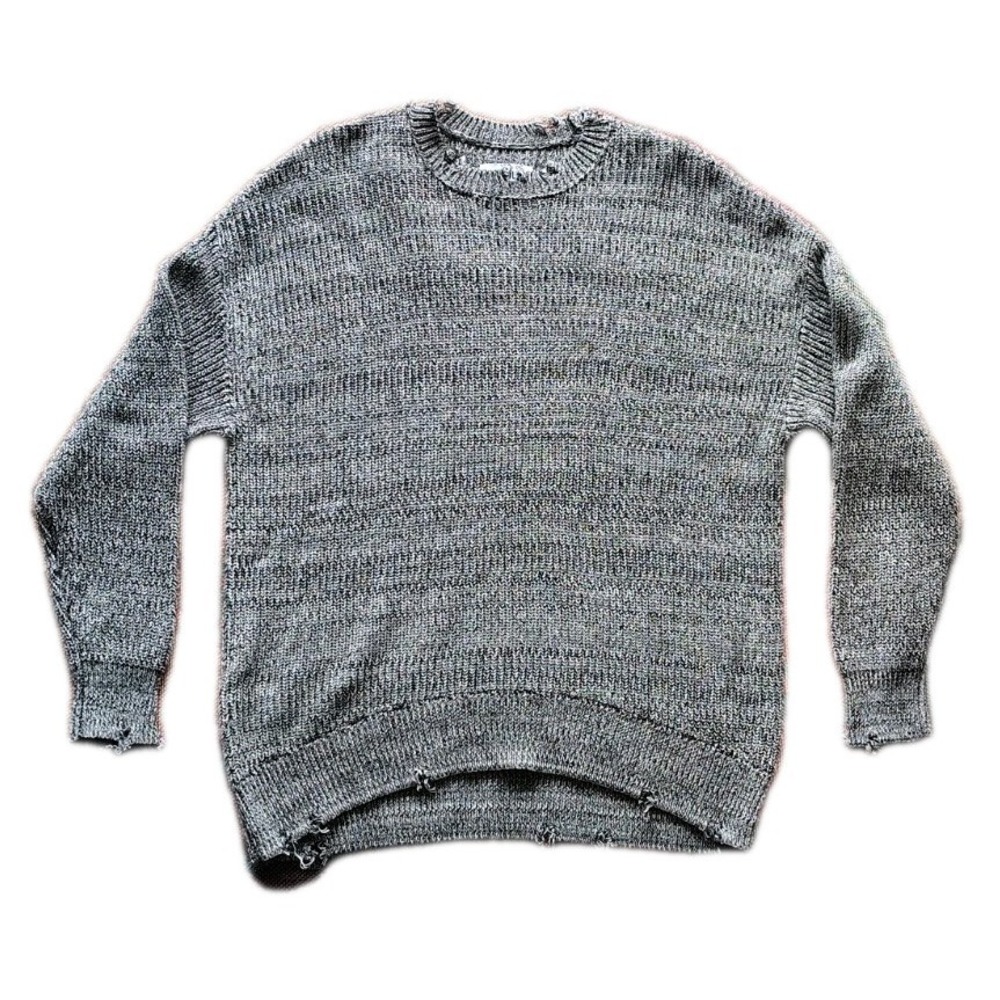 Pistola Eve Distressed Crew Neck Sweater Size S 100% Cotton Long Sleeve Pullover